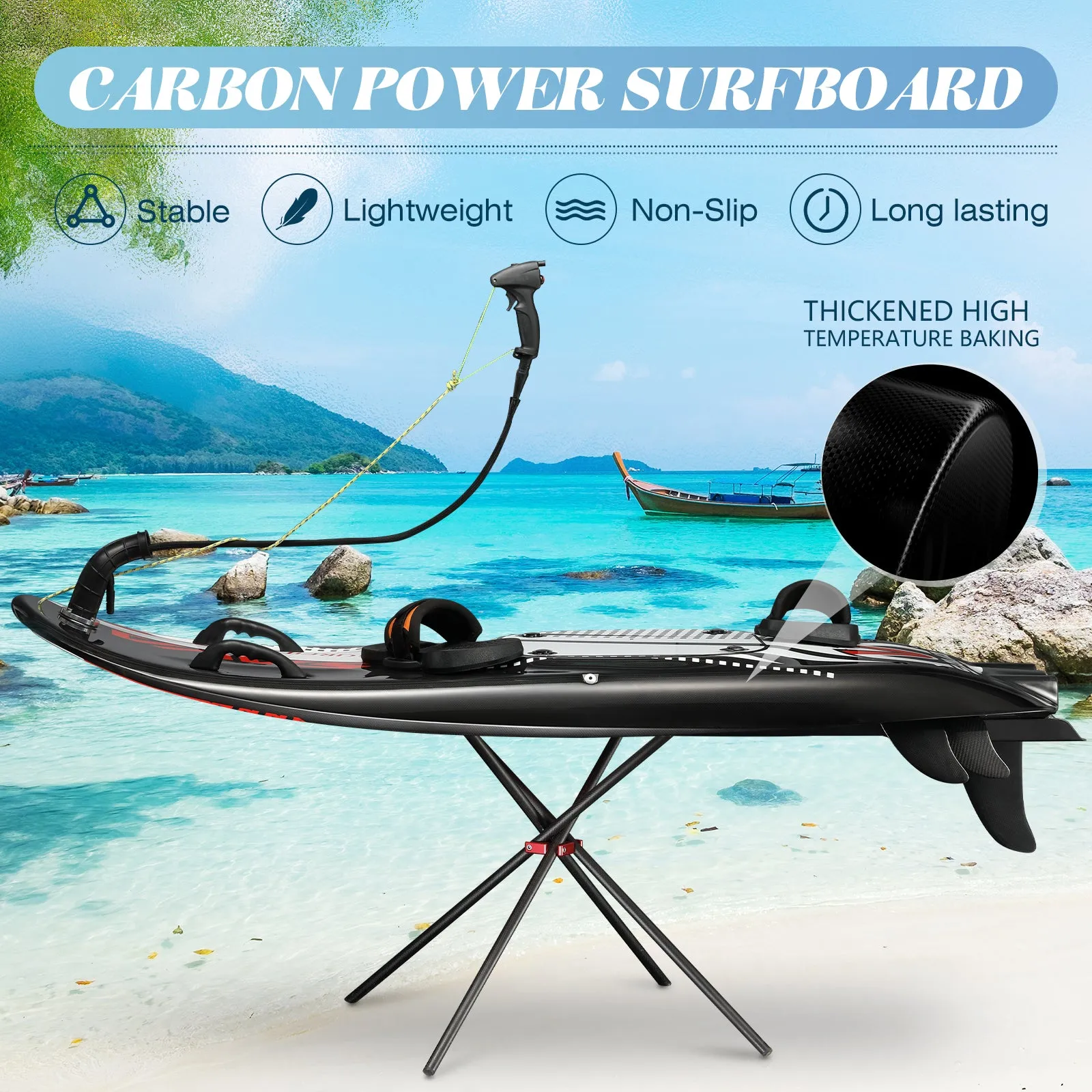 Power Jet Surfing Board. Carbon Fiber for Sea Lake Surf Boards