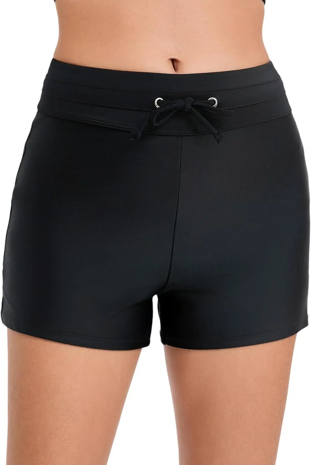 sand's coast Women Tummy Control Swim Shorts Drawstring High Waisted Bathing Suit Bottoms Swimming Board Shorts with Liner