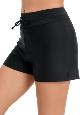 sand's coast Women Tummy Control Swim Shorts Drawstring High Waisted Bathing Suit Bottoms Swimming Board Shorts with Liner