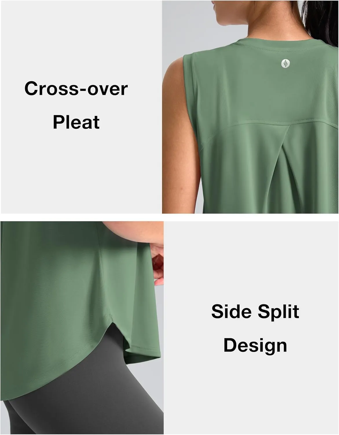 SANTINY Women's Sleeveless Workout Tops Breathable Lightweight Active Tennis Yoga Shirts Athletic Running Tank Tops for Women