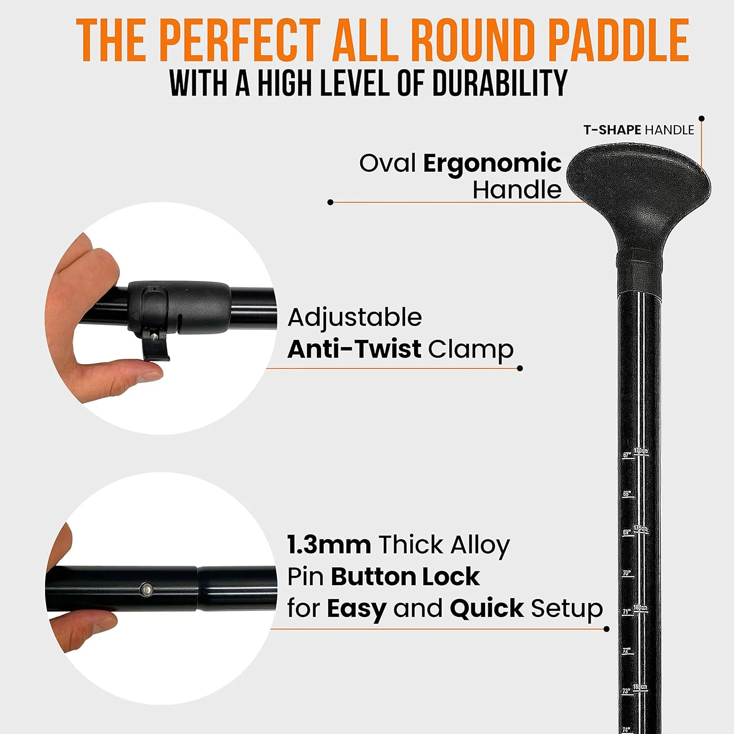 SereneLife Stand Up Paddle-Board Adjustable Paddle - Adjustable Water Paddle Oar for SLSUPB105 Free-Flow Inflatable SUP Stand Up Water Paddle-Board -