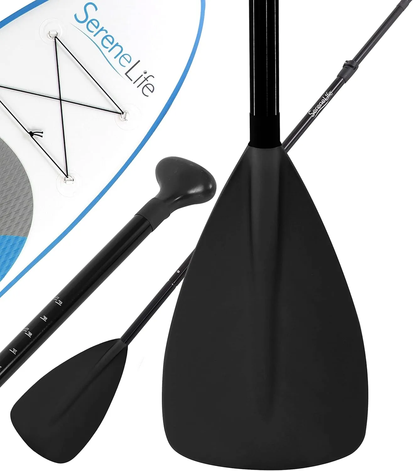 SereneLife Stand Up Paddle-Board Adjustable Paddle - Adjustable Water Paddle Oar for SLSUPB105 Free-Flow Inflatable SUP Stand Up Water Paddle-Board -