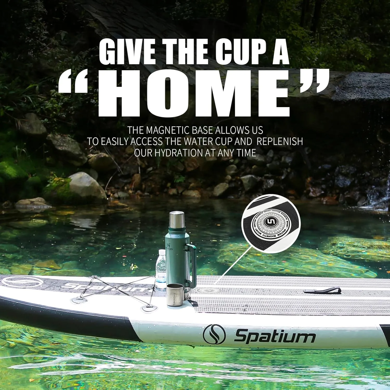 Spatium 11'5"x32" Magnetic Cup Holder Touring Paddle Board Stand Up Paddle Board for Adults,440lb Capacity SUP Board with Camera Mount for Youth & Adults of All Skill Levels
