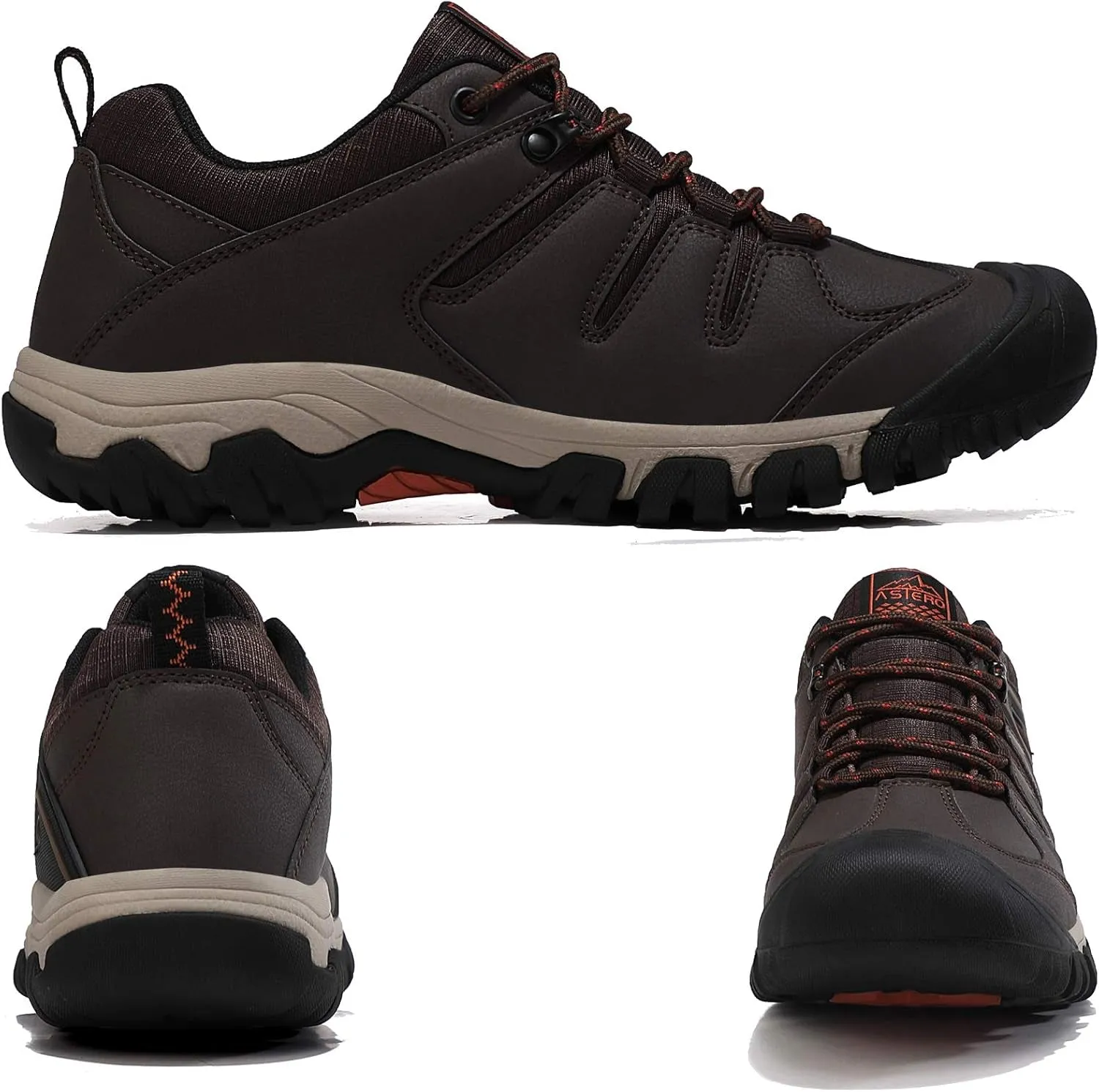 TARELO Men'S Hiking Shoes Non-Slip Lightweight Outdoors Walking Shoes Dark Brown