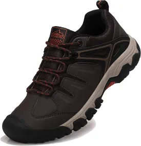 TARELO Men'S Hiking Shoes Non-Slip Lightweight Outdoors Walking Shoes Dark Brown