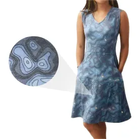 Topographic Map Sleeveless Eileen Dress