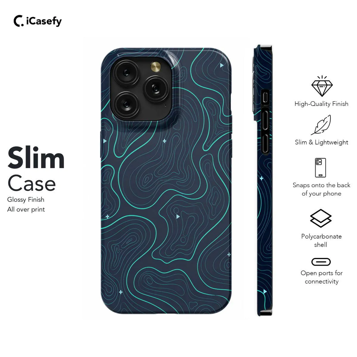 Topographic Phone Case iPhone Samsung Pixel & More
