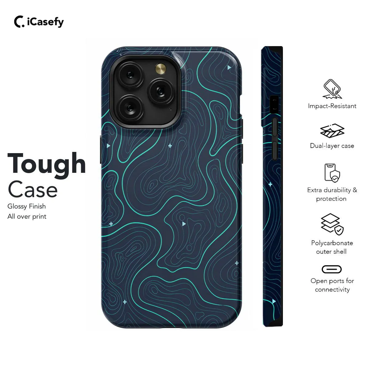 Topographic Phone Case iPhone Samsung Pixel & More