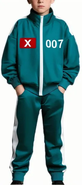 Tracksuit Costume Cosplay 2 Piece Unisex Korean Track Suit Set with Jacket & Joggers