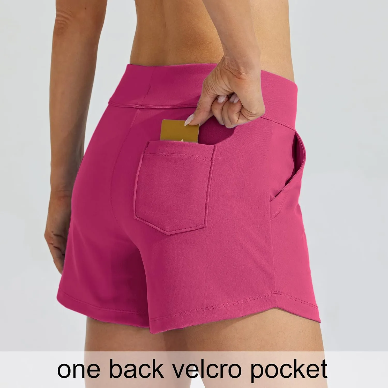 Willit Women's Swim Board Shorts Swimming Bottoms Tummy Control Beach Shorts with Liner