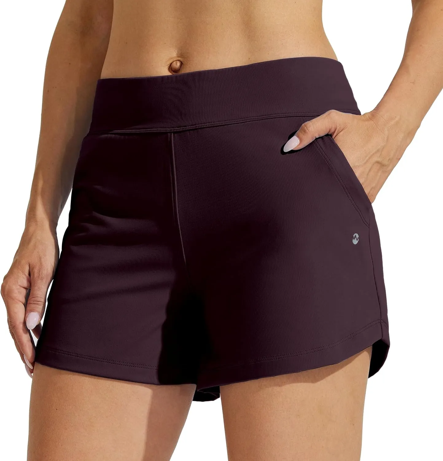 Willit Women's Swim Board Shorts Swimming Bottoms Tummy Control Beach Shorts with Liner