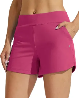 Willit Women's Swim Board Shorts Swimming Bottoms Tummy Control Beach Shorts with Liner