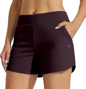 Willit Women's Swim Board Shorts Swimming Bottoms Tummy Control Beach Shorts with Liner