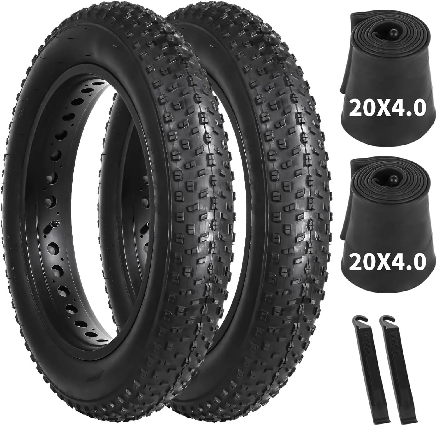 yeesport Fat Tire 204.0/264.0, Folding Ebike Tires 20/26x4 with Inner Tube, Puncture Resistant Fat Bike Tires 20/26 Inch Fat Tire Replacement for Snow, Street, Beach, Mountain Road
